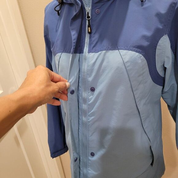 Lands End Women's Two Tone Hooded Rain Jacket Size S (6-8) - Picture 9 of 12